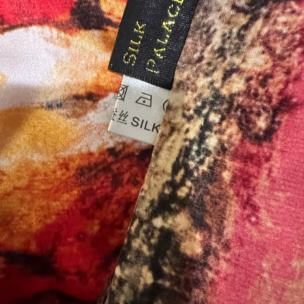 Silk PALACE Vibrant Multicolor 100% Silk scarf - Picture 5 of 8